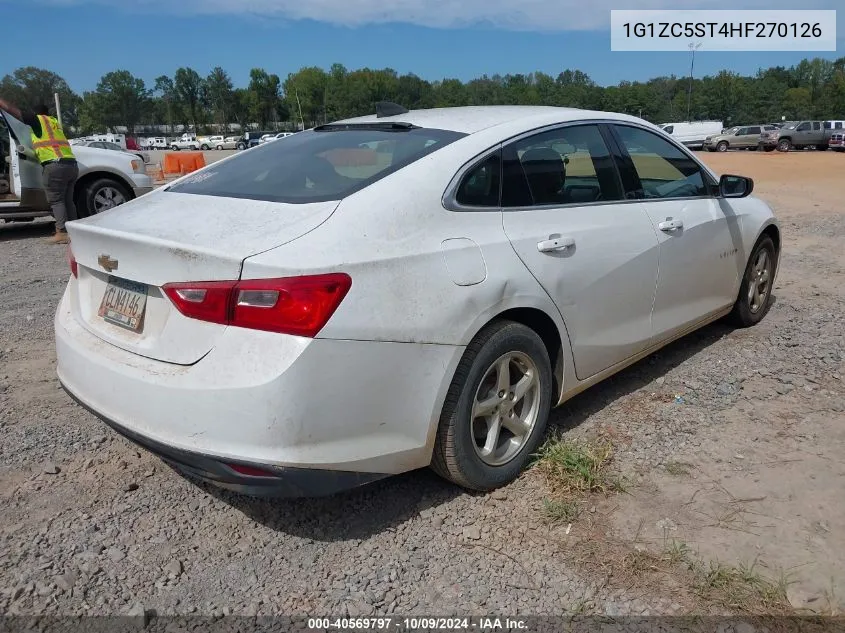 2017 Chevrolet Malibu 1Fl VIN: 1G1ZC5ST4HF270126 Lot: 40569797