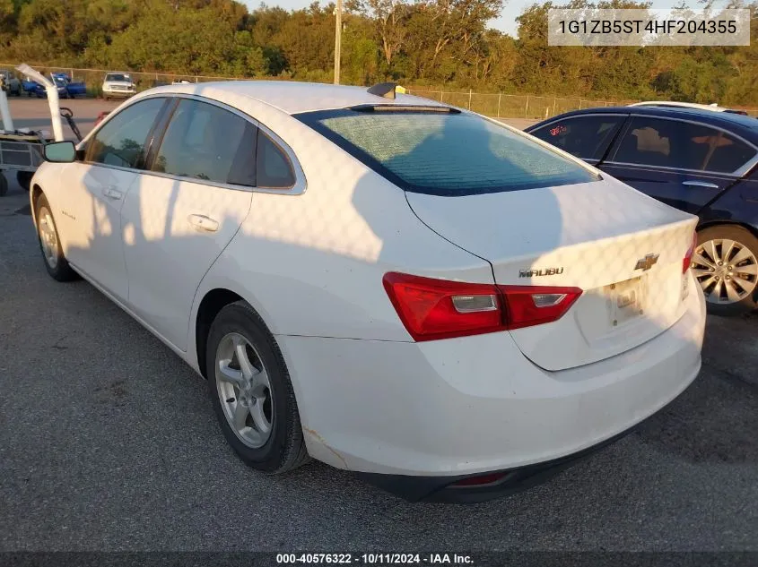 2017 Chevrolet Malibu Ls VIN: 1G1ZB5ST4HF204355 Lot: 40576322