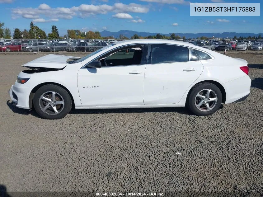 2017 Chevrolet Malibu Ls VIN: 1G1ZB5ST3HF175883 Lot: 40592684