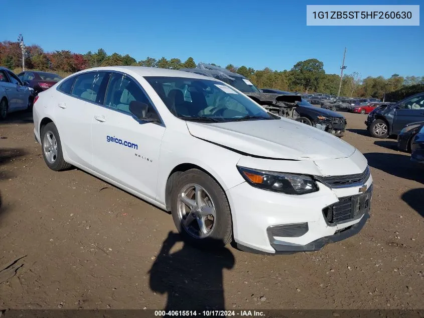 2017 Chevrolet Malibu Ls VIN: 1G1ZB5ST5HF260630 Lot: 40615514