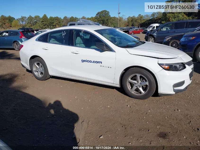 2017 Chevrolet Malibu Ls VIN: 1G1ZB5ST5HF260630 Lot: 40615514