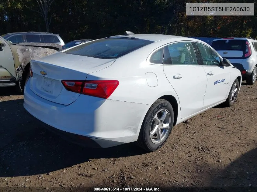 2017 Chevrolet Malibu Ls VIN: 1G1ZB5ST5HF260630 Lot: 40615514