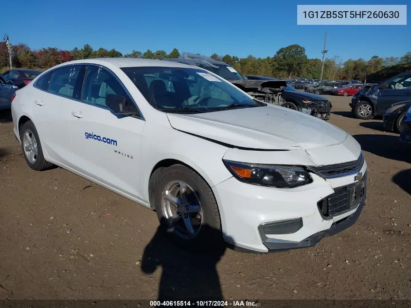 2017 Chevrolet Malibu Ls VIN: 1G1ZB5ST5HF260630 Lot: 40615514