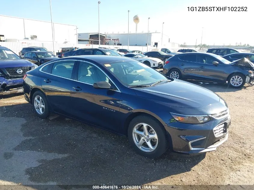 2017 Chevrolet Malibu Ls VIN: 1G1ZB5STXHF102252 Lot: 40641676