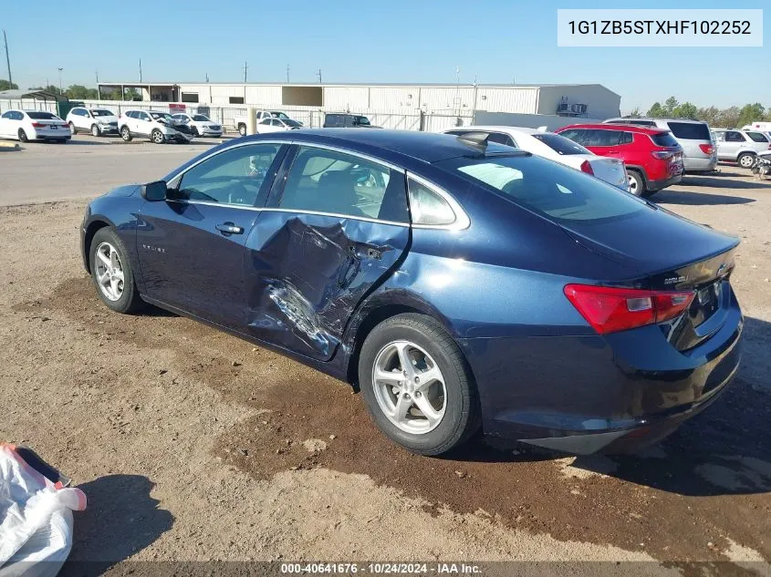 2017 Chevrolet Malibu Ls VIN: 1G1ZB5STXHF102252 Lot: 40641676