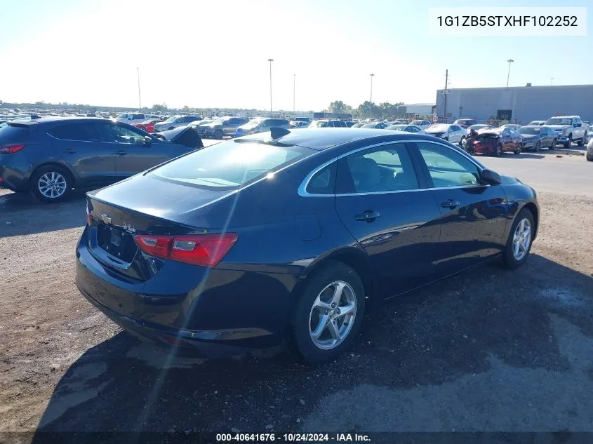 2017 Chevrolet Malibu Ls VIN: 1G1ZB5STXHF102252 Lot: 40641676