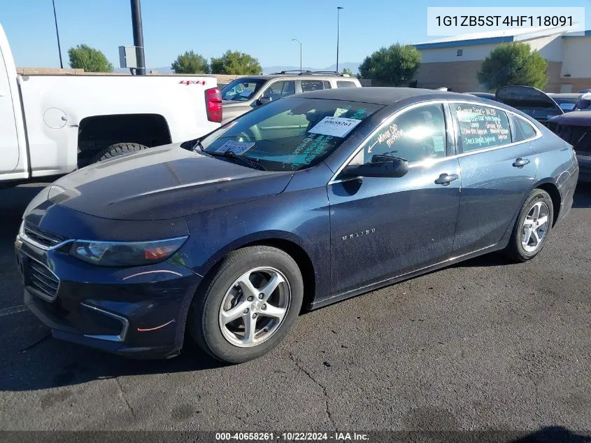 2017 Chevrolet Malibu Ls VIN: 1G1ZB5ST4HF118091 Lot: 40658261