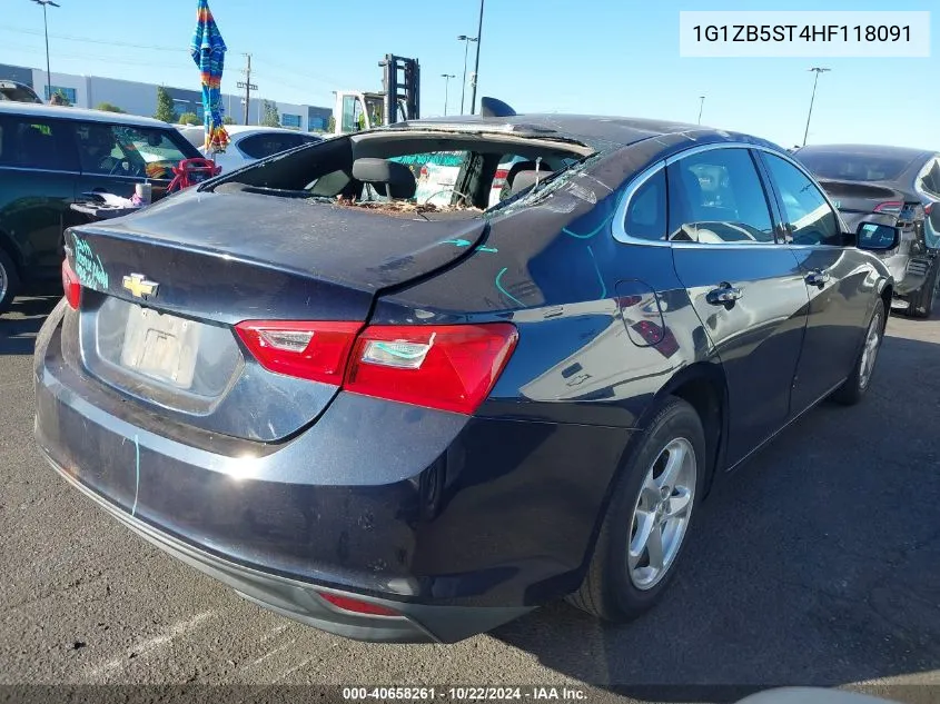 2017 Chevrolet Malibu Ls VIN: 1G1ZB5ST4HF118091 Lot: 40658261