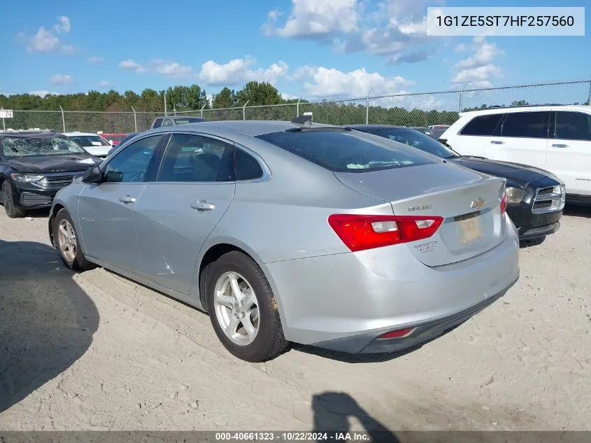 2017 Chevrolet Malibu 1Lt VIN: 1G1ZE5ST7HF257560 Lot: 40661323