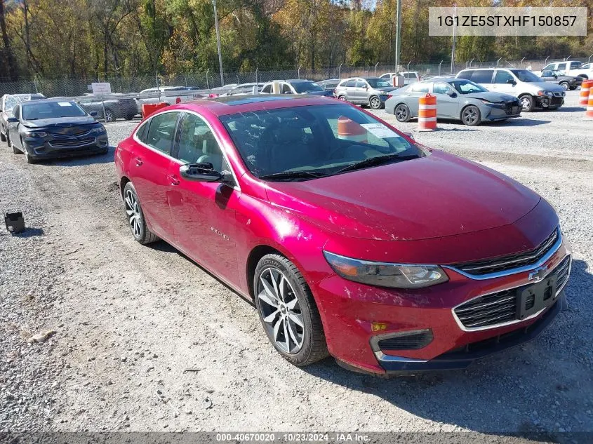 2017 Chevrolet Malibu 1Lt VIN: 1G1ZE5STXHF150857 Lot: 40670020