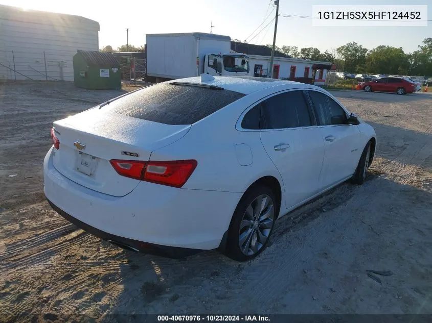 2017 Chevrolet Malibu Premier VIN: 1G1ZH5SX5HF124452 Lot: 40670976