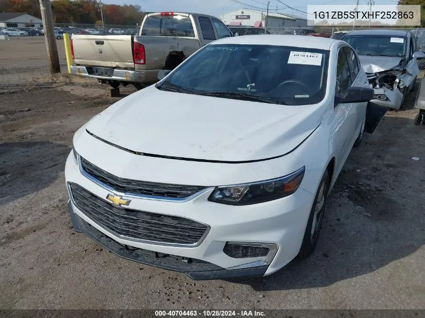 2017 Chevrolet Malibu Ls VIN: 1G1ZB5STXHF252863 Lot: 40704463