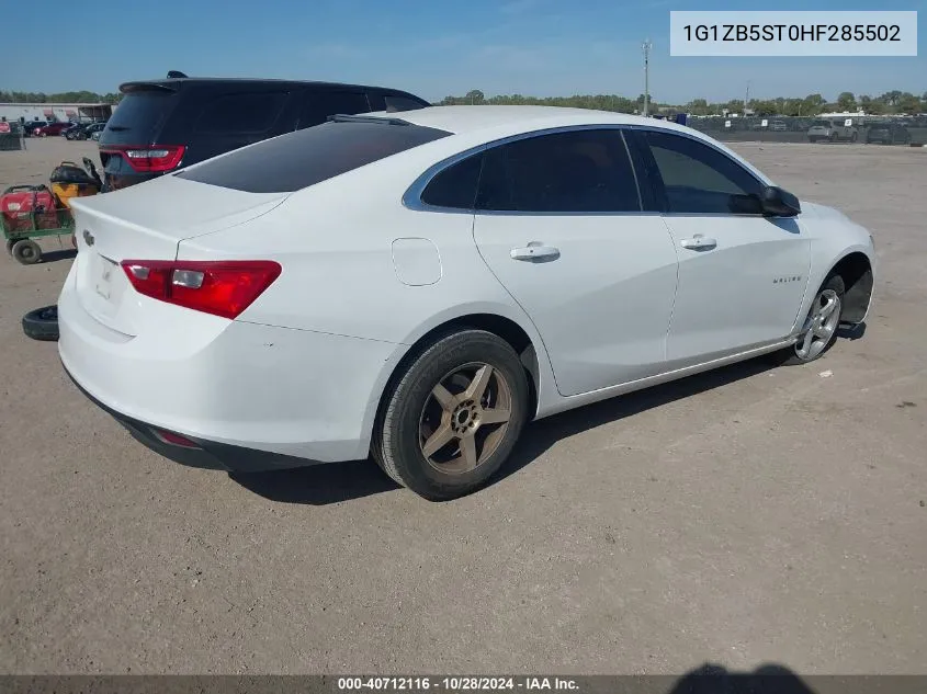 2017 Chevrolet Malibu Ls VIN: 1G1ZB5ST0HF285502 Lot: 40712116