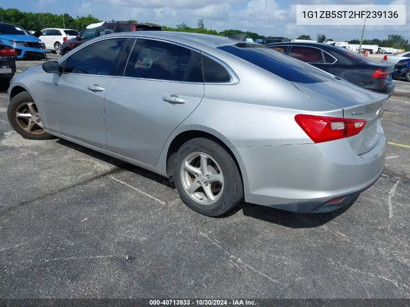 2017 Chevrolet Malibu Ls VIN: 1G1ZB5ST2HF239136 Lot: 40713933