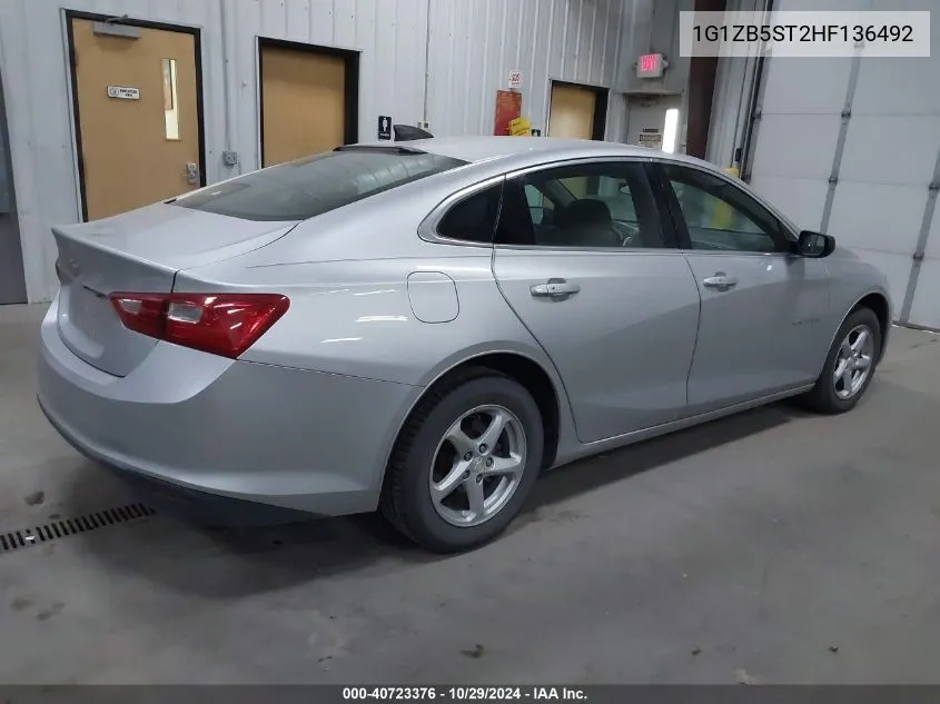 2017 Chevrolet Malibu Ls VIN: 1G1ZB5ST2HF136492 Lot: 40723376