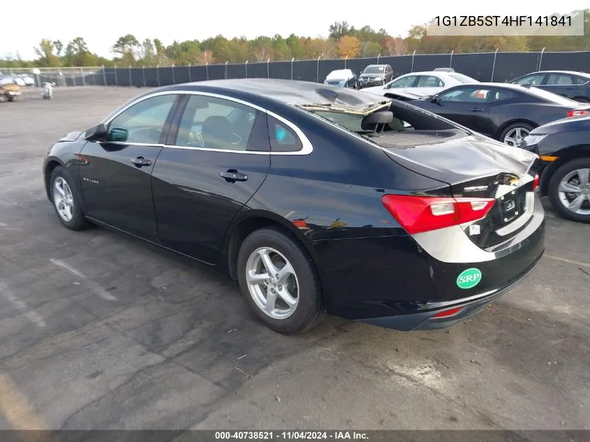 2017 Chevrolet Malibu Ls VIN: 1G1ZB5ST4HF141841 Lot: 40738521