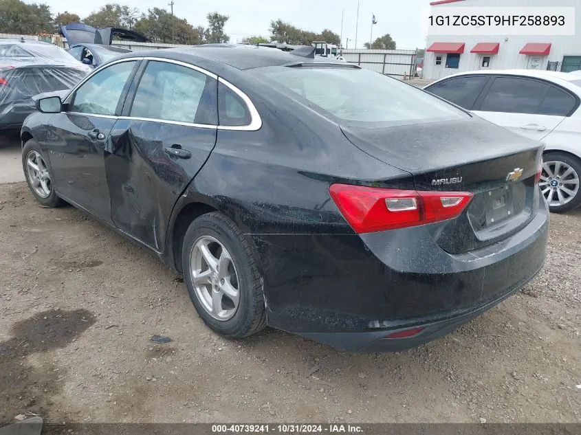 2017 Chevrolet Malibu 1Fl VIN: 1G1ZC5ST9HF258893 Lot: 40739241