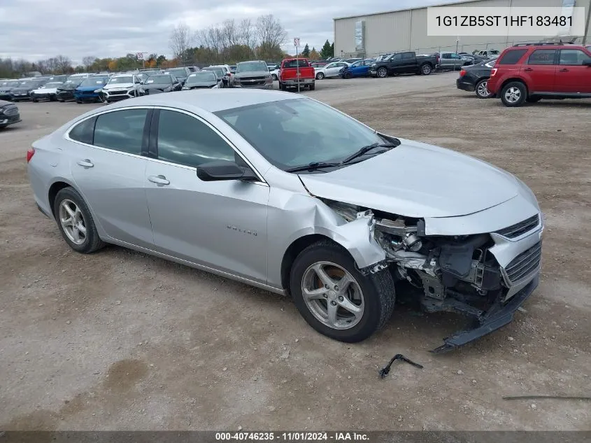 2017 Chevrolet Malibu Ls VIN: 1G1ZB5ST1HF183481 Lot: 40746235