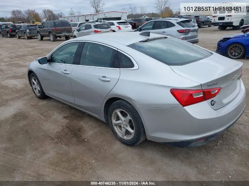 2017 Chevrolet Malibu Ls VIN: 1G1ZB5ST1HF183481 Lot: 40746235