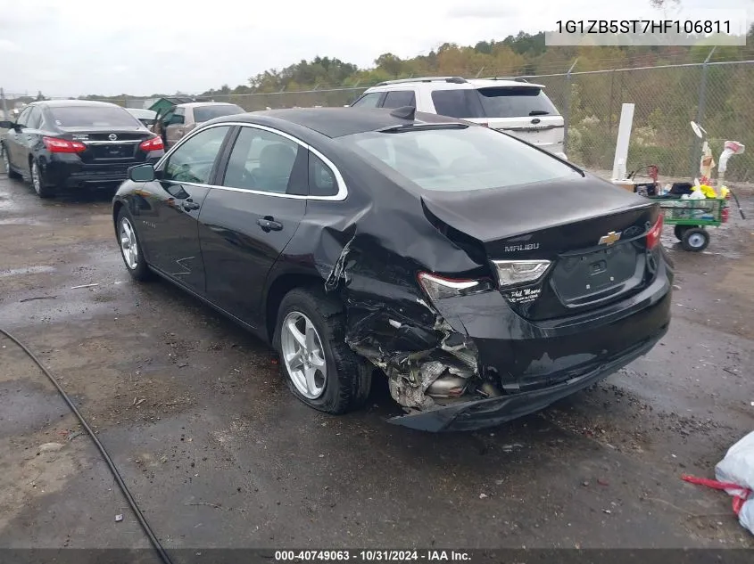 2017 Chevrolet Malibu Ls VIN: 1G1ZB5ST7HF106811 Lot: 40749063