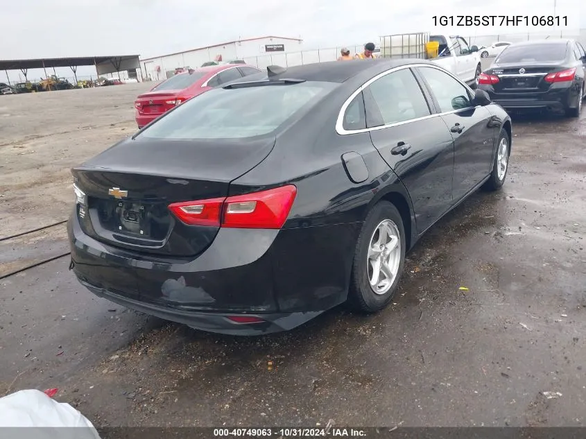 2017 Chevrolet Malibu Ls VIN: 1G1ZB5ST7HF106811 Lot: 40749063