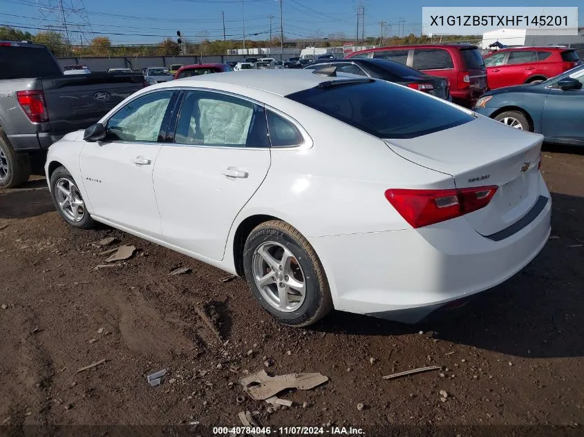 2017 Chevrolet Malibu VIN: X1G1ZB5TXHF145201 Lot: 40784046