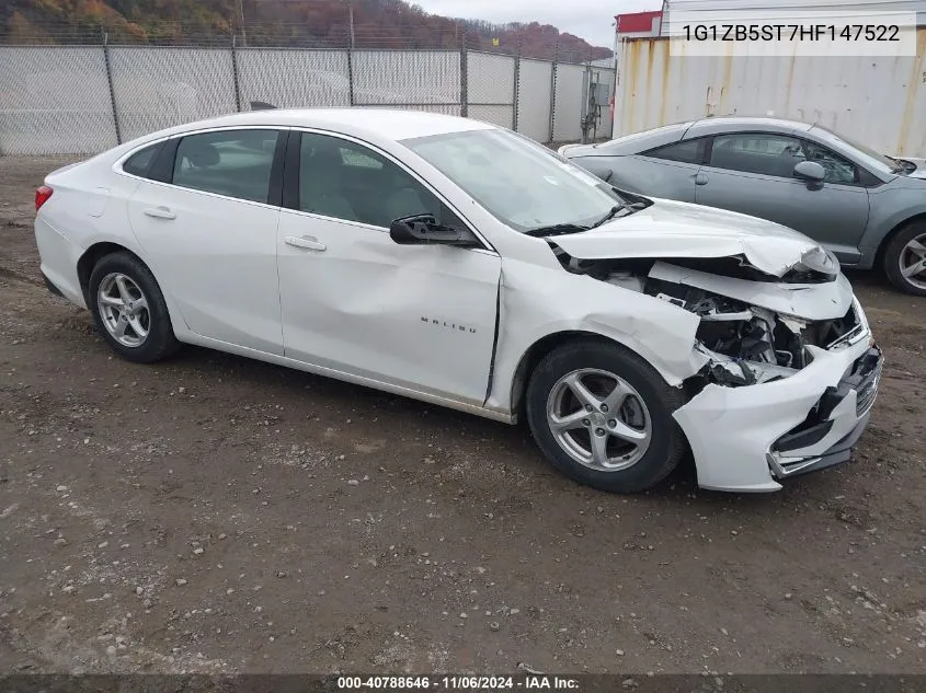 2017 Chevrolet Malibu Ls VIN: 1G1ZB5ST7HF147522 Lot: 40788646