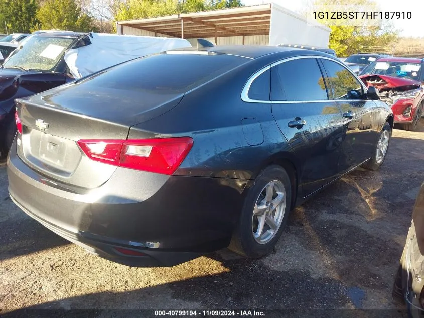 2017 Chevrolet Malibu Ls VIN: 1G1ZB5ST7HF187910 Lot: 40799194