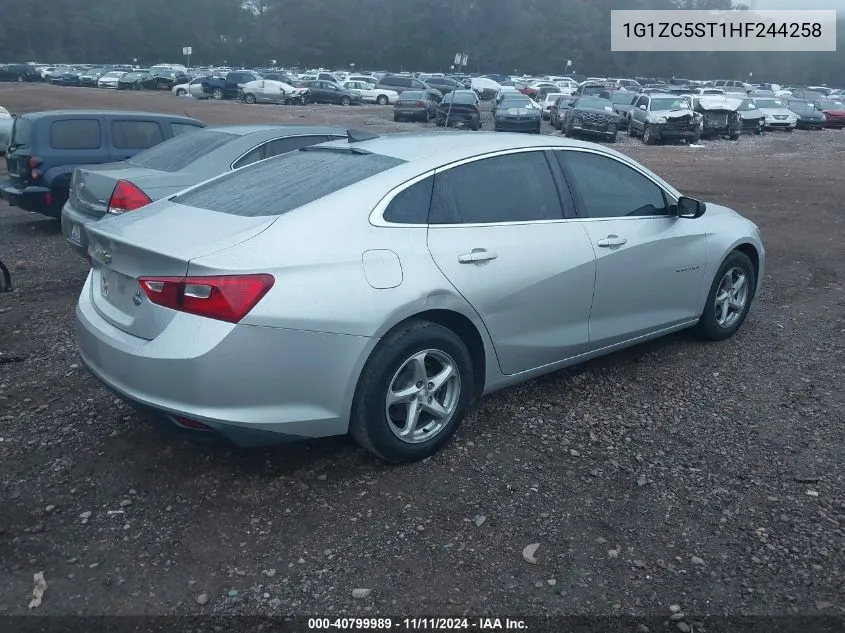 2017 Chevrolet Malibu 1Fl VIN: 1G1ZC5ST1HF244258 Lot: 40799989