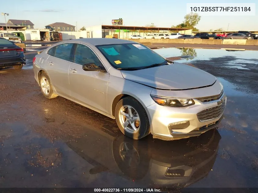 2017 Chevrolet Malibu Ls VIN: 1G1ZB5ST7HF251184 Lot: 40822736