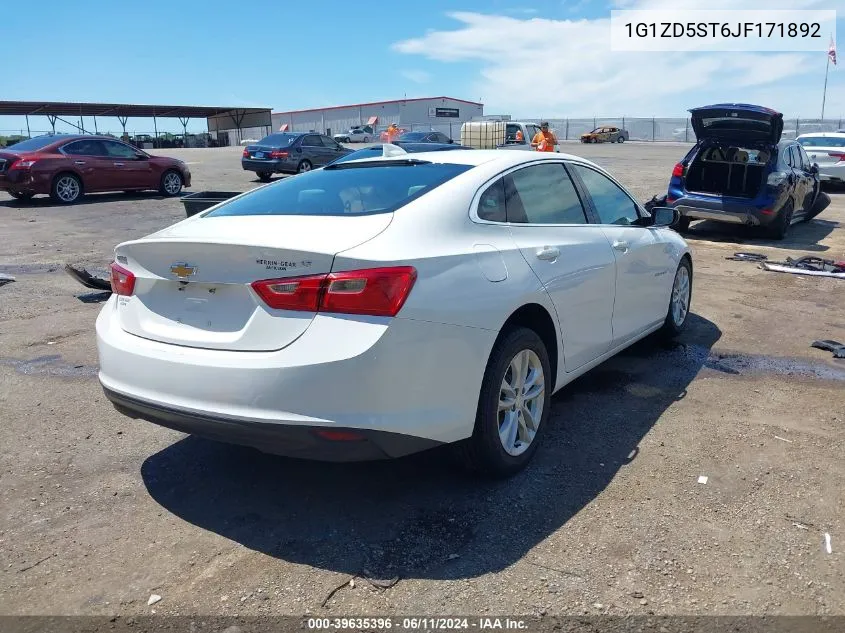 1G1ZD5ST6JF171892 2018 Chevrolet Malibu Lt