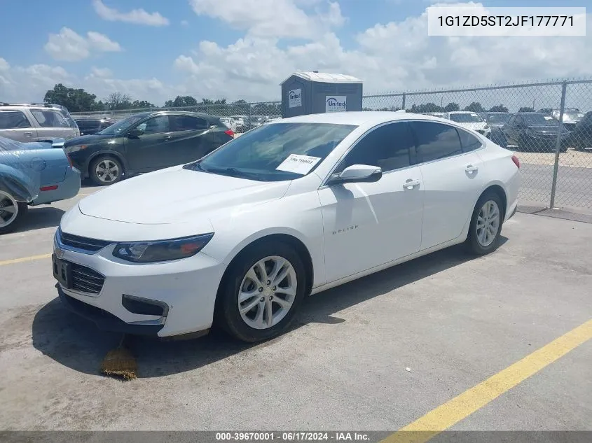 2018 Chevrolet Malibu Lt VIN: 1G1ZD5ST2JF177771 Lot: 39670001