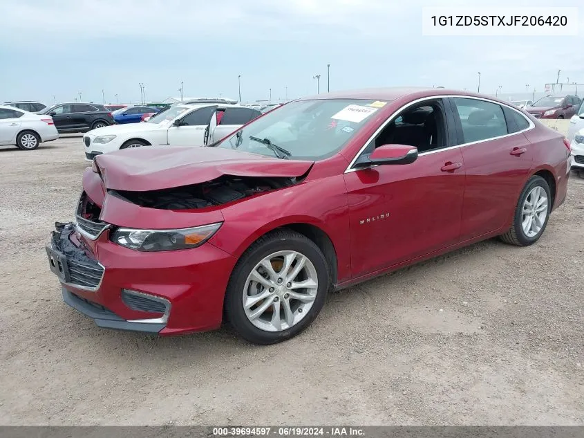 2018 Chevrolet Malibu Lt VIN: 1G1ZD5STXJF206420 Lot: 39694597