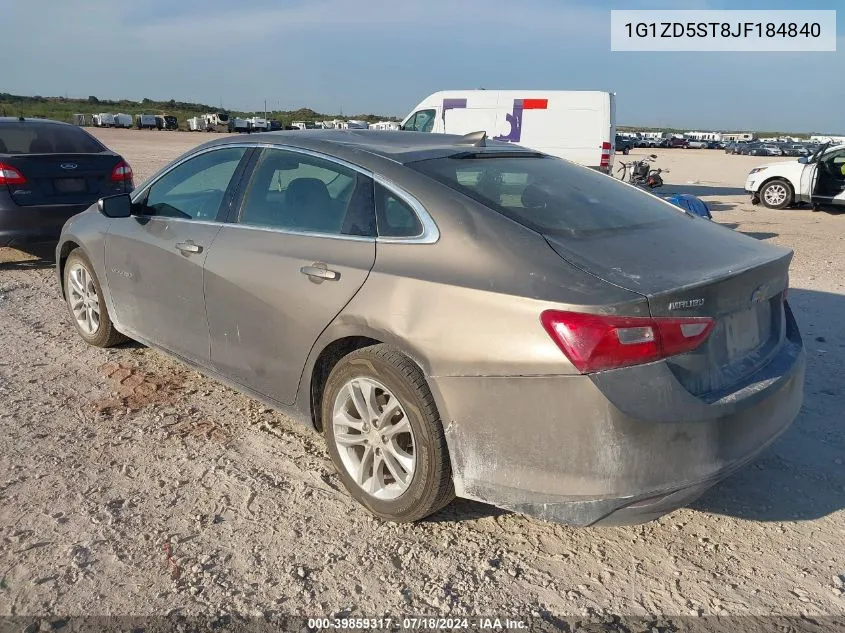 2018 Chevrolet Malibu Lt VIN: 1G1ZD5ST8JF184840 Lot: 39859317