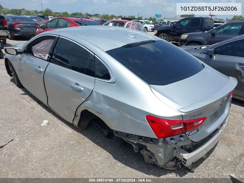 2018 Chevrolet Malibu Lt VIN: 1G1ZD5ST5JF262006 Lot: 39974160