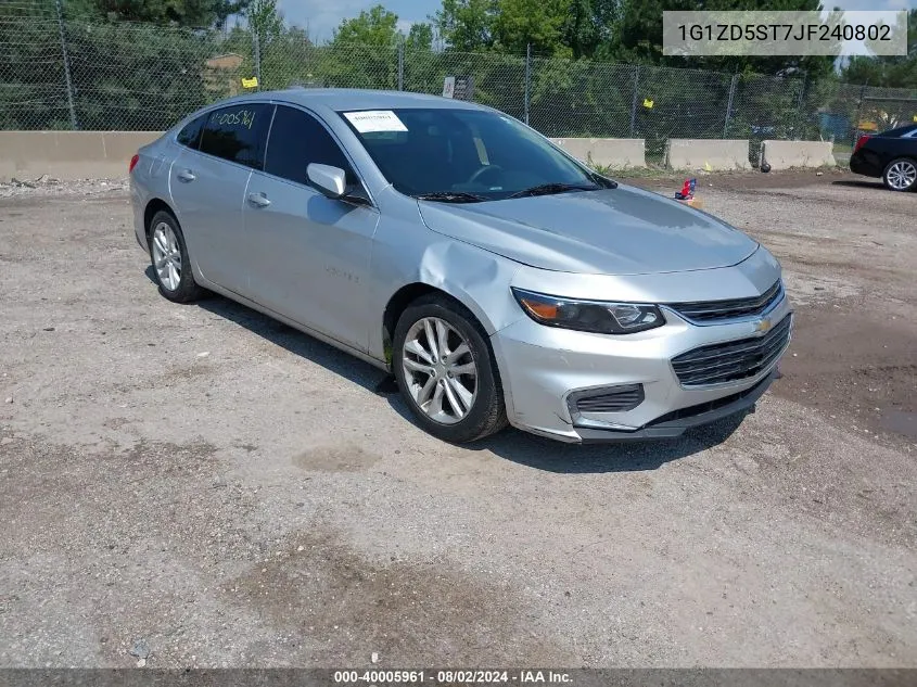 2018 Chevrolet Malibu Lt VIN: 1G1ZD5ST7JF240802 Lot: 40005961