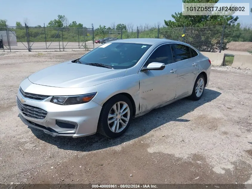 2018 Chevrolet Malibu Lt VIN: 1G1ZD5ST7JF240802 Lot: 40005961