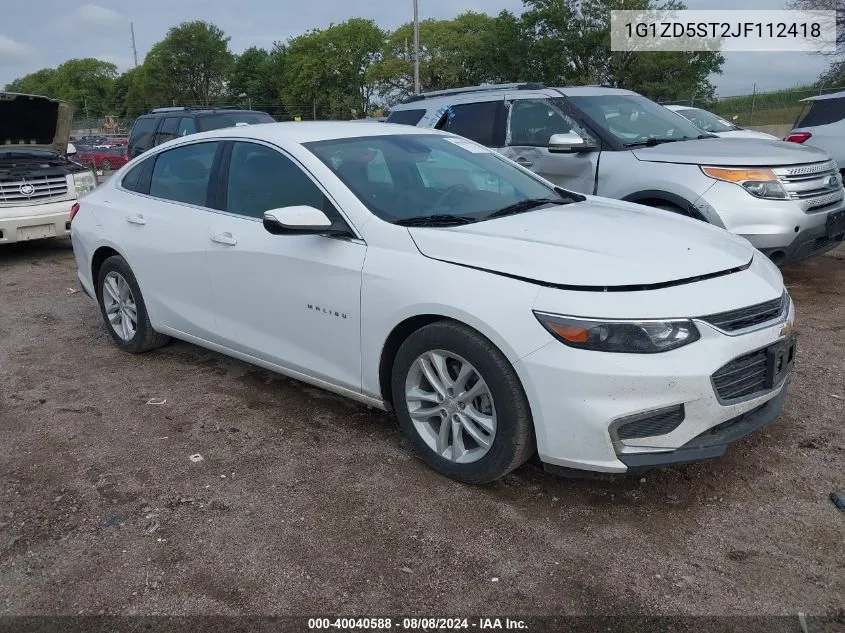 2018 Chevrolet Malibu Lt VIN: 1G1ZD5ST2JF112418 Lot: 40040588