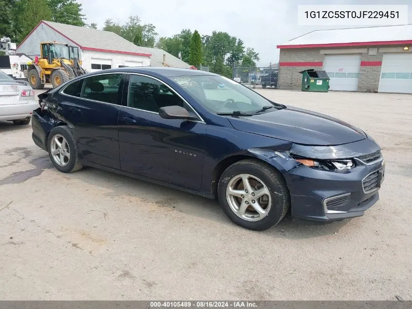 2018 Chevrolet Malibu 1Fl VIN: 1G1ZC5ST0JF229451 Lot: 40105489