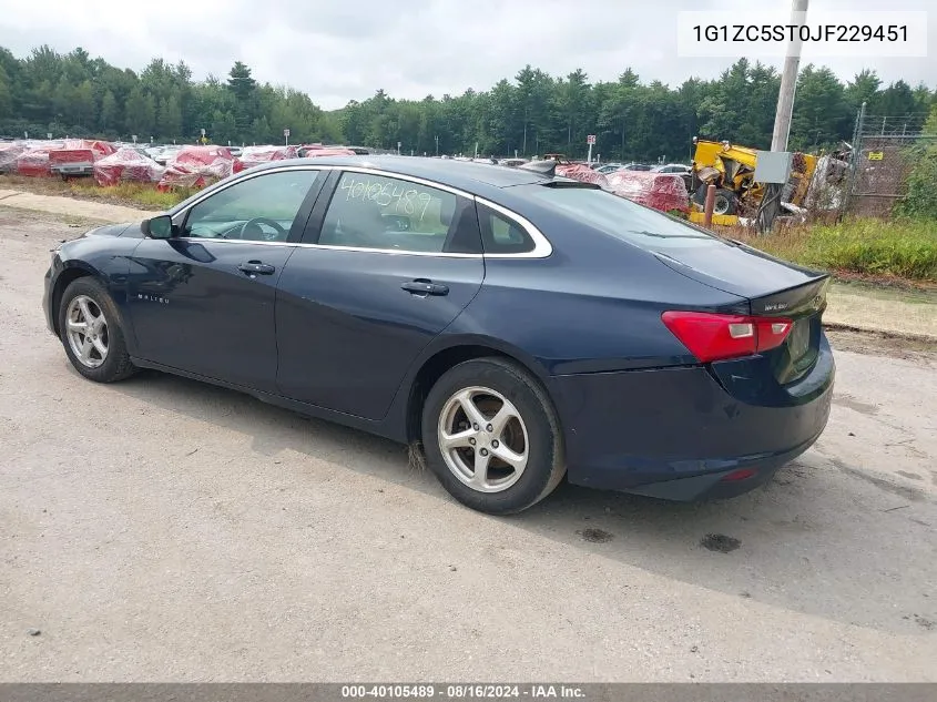 2018 Chevrolet Malibu 1Fl VIN: 1G1ZC5ST0JF229451 Lot: 40105489