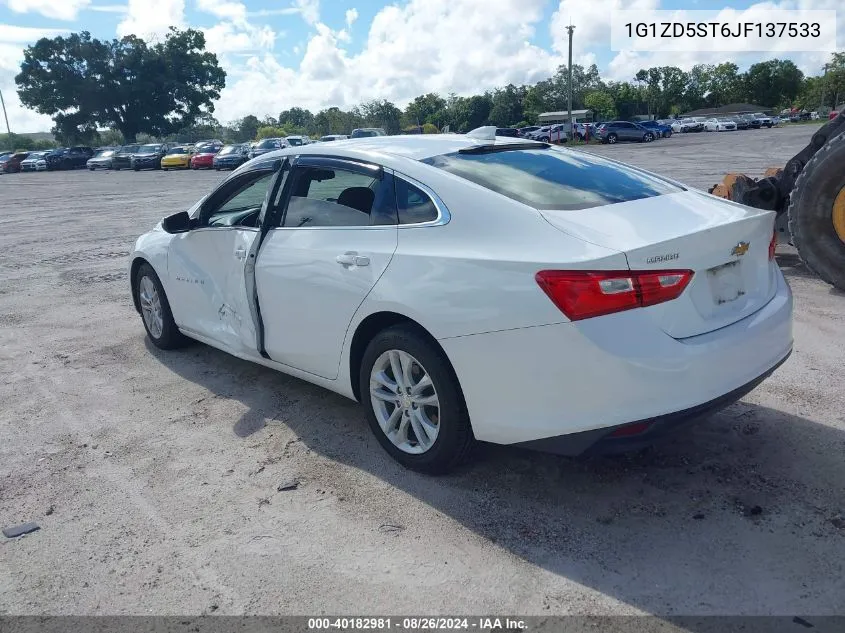 2018 Chevrolet Malibu Lt VIN: 1G1ZD5ST6JF137533 Lot: 40182981