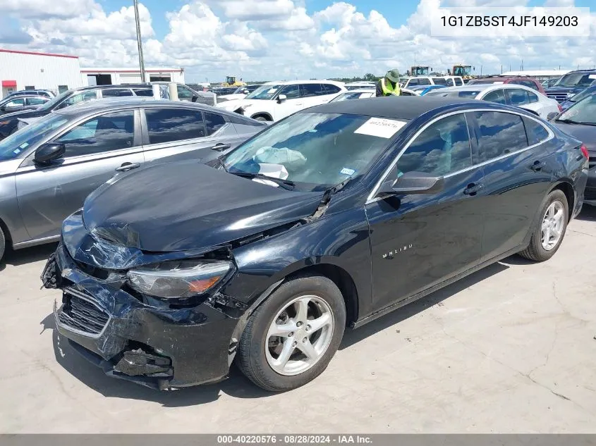 2018 Chevrolet Malibu 1Ls VIN: 1G1ZB5ST4JF149203 Lot: 40220576