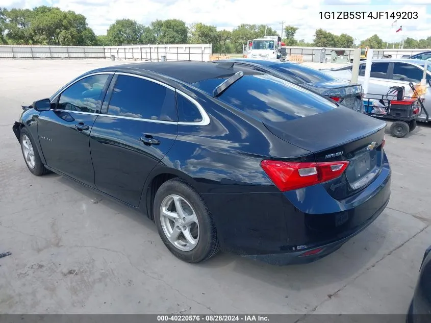 2018 Chevrolet Malibu 1Ls VIN: 1G1ZB5ST4JF149203 Lot: 40220576