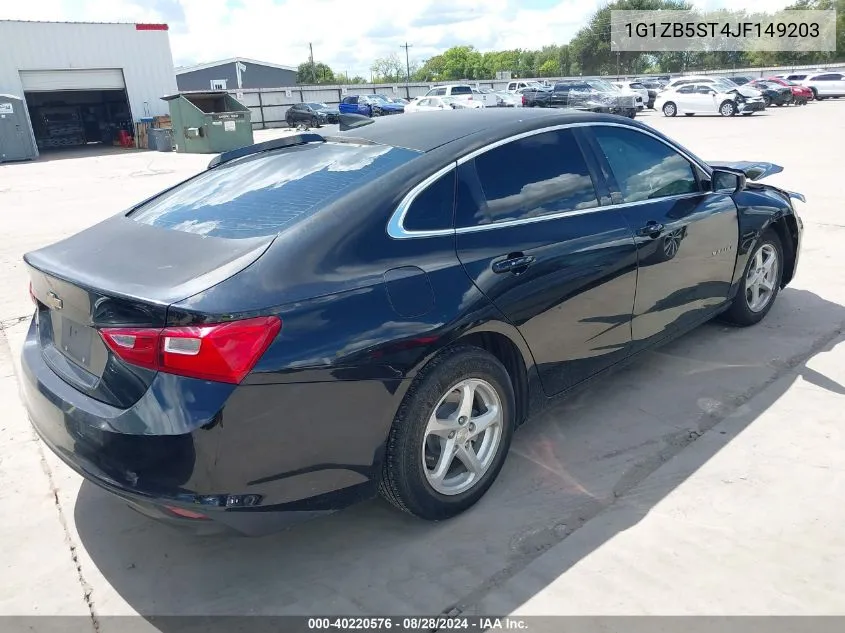 2018 Chevrolet Malibu 1Ls VIN: 1G1ZB5ST4JF149203 Lot: 40220576