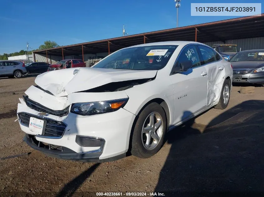 2018 Chevrolet Malibu 1Ls VIN: 1G1ZB5ST4JF203891 Lot: 40238661