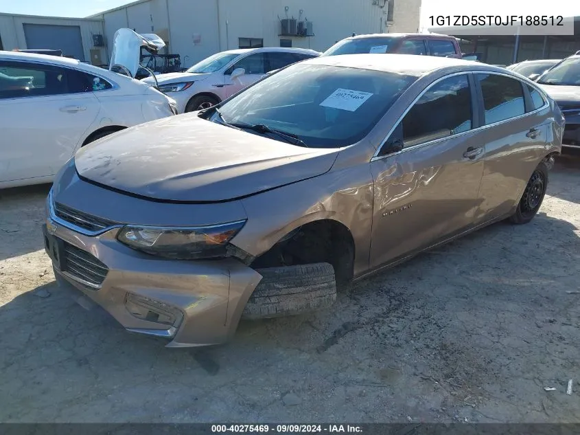 2018 Chevrolet Malibu Lt VIN: 1G1ZD5ST0JF188512 Lot: 40275469