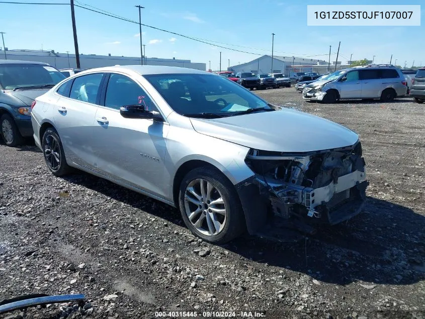 2018 Chevrolet Malibu Lt VIN: 1G1ZD5ST0JF107007 Lot: 40315445