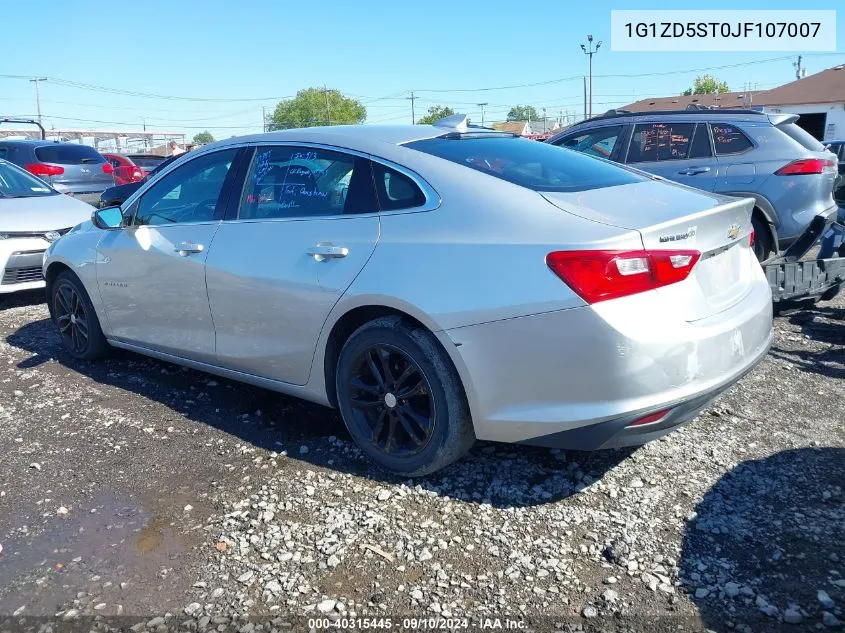 2018 Chevrolet Malibu Lt VIN: 1G1ZD5ST0JF107007 Lot: 40315445