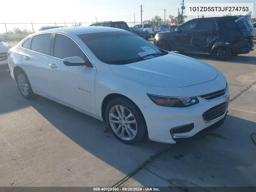 2018 Chevrolet Malibu Lt VIN: 1G1ZD5ST3JF274753 Lot: 40328360