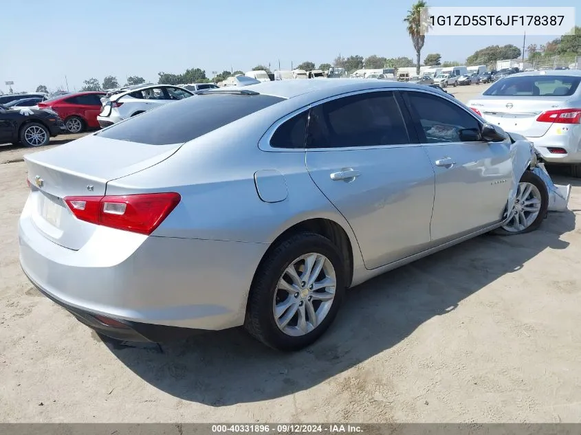 2018 Chevrolet Malibu Lt VIN: 1G1ZD5ST6JF178387 Lot: 40331896